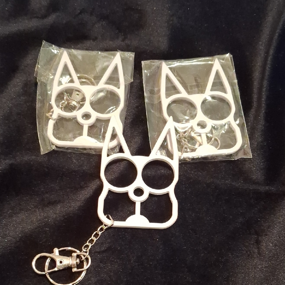 White Cat Keychain